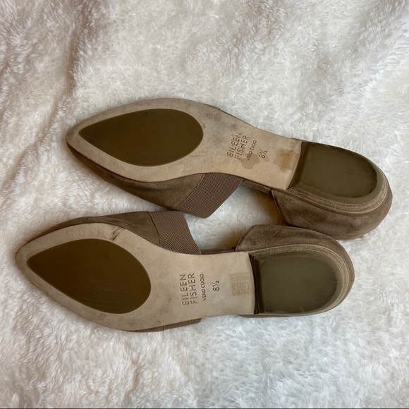 Eileen Fisher Fluted Pointed Toe Suede Flat 8.5 - Picture 3 of 5